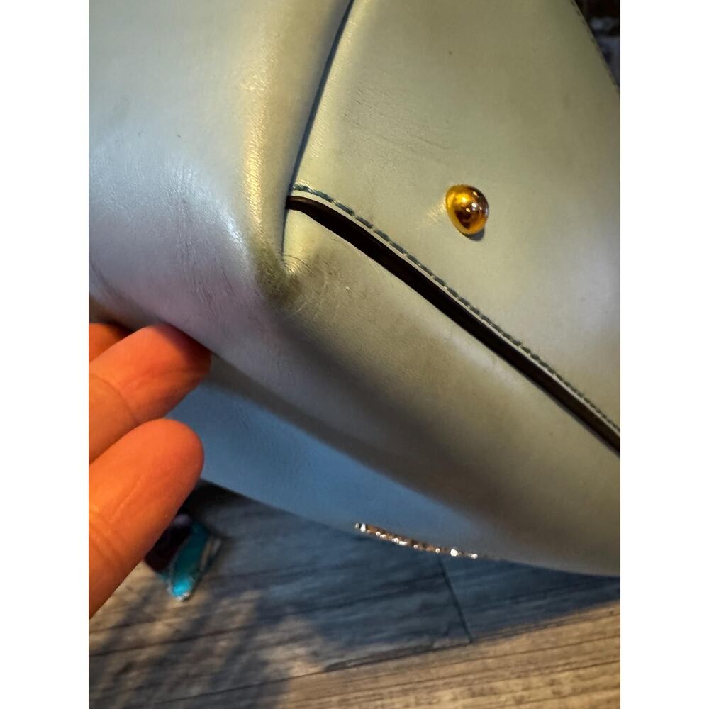 Dooney & Bourke Barlow Satchel Handbag – Robins Egg Blue Leather Crossbody Bag - Picture 16 of 16